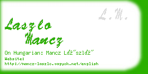 laszlo mancz business card